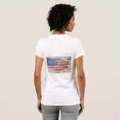 -Amerikaanse Patriottische Kaart Vlag op Muur T-shirt (Achterkant volledig)