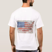 -Amerikaanse Patriottische Kaart Vlag op Muur T-shirt (Achterkant)
