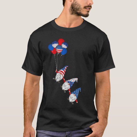 Amerikaanse patriottische kabouters VS vlag 4 juli T-shirt (Voorkant)