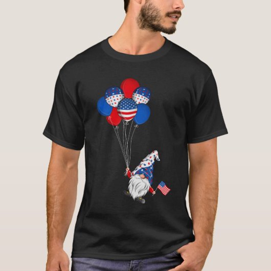 Amerikaanse patriottische kabouters VS vlag 4 juli T-shirt (Voorkant)