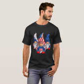 Amerikaanse patriottische kabouters VS vlag 4 juli T-shirt (Voorkant volledig)