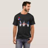 Amerikaanse patriottische kabouters VS vlag 4 juli T-shirt (Voorkant volledig)