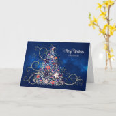 Amerikaanse patriottische kerstabel, kleinzoon kaart (Gele Bloem)