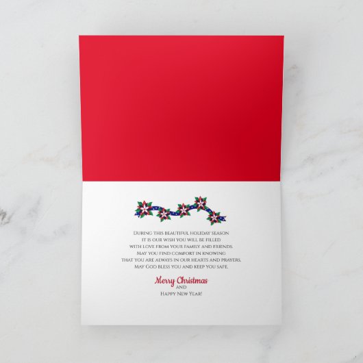 Amerikaanse patriottische kerstakerstavond Poinset Kaart (Binnen)