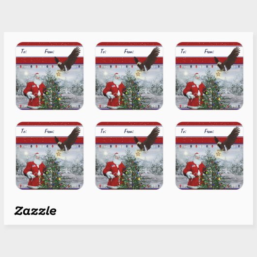 Amerikaanse patriottische kerstcadeautjes Label st (Vel)