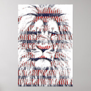 Amerikaanse patriottische lionsterren en -strepen poster