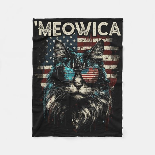 Amerikaanse Patriottische Maine Coon Cat Fleece Deken (Voorkant)