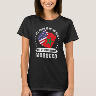 Amerikaanse Patriottische Marokko Vlag Amerikaanse T-shirt