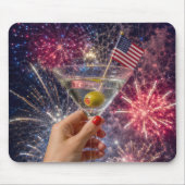 Amerikaanse patriottische Martini Toast Muismat (Voorkant)