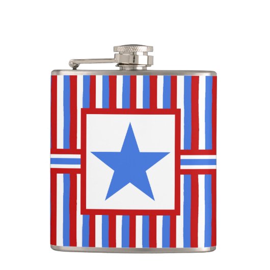 Amerikaanse patriottische moderne Folk Art Hip Fla Heupfles (Voorkant)