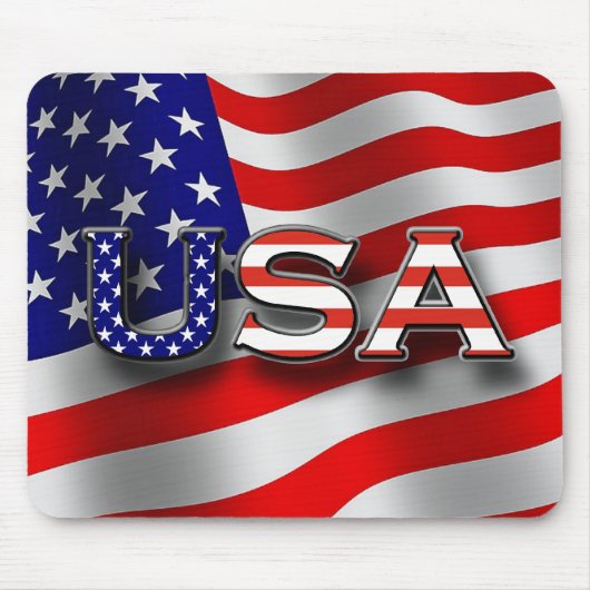 Amerikaanse Patriottische Muismat met 3-D Letterin (Voorkant)