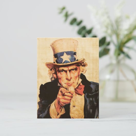 -Amerikaanse Patriottische Oom Sam Briefkaart (Staand voorkant)