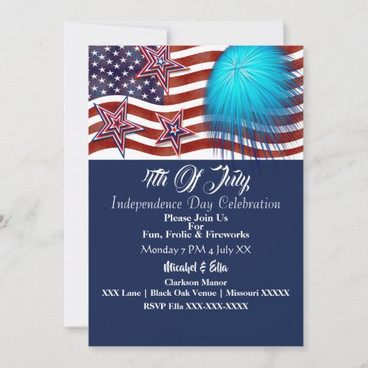 Amerikaanse patriottische partij Firecracker Kaart (Voorkant)