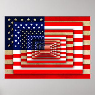 Amerikaanse patriottische Poster-alternatieve vlag Poster