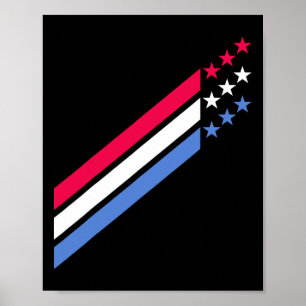 Amerikaanse Patriottische Rode Witte Blauwe Sterre Poster
