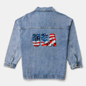 Amerikaanse patriottische rood-wit-blauwe vlag denim jacket (Achterkant)
