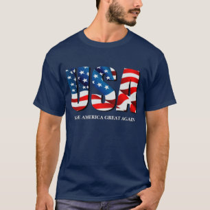 Amerikaanse patriottische rood-wit-blauwe vlag t-shirt