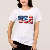 Amerikaanse patriottische rood-wit-blauwe vlag Tri-Blend shirt (Voorkant)