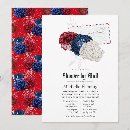 Amerikaanse patriottische Shower per post Kaart (Voorkant / Achterkant)