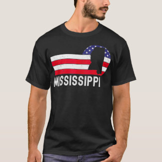 Amerikaanse patriottische staat Mississippi, 4 jul T-shirt