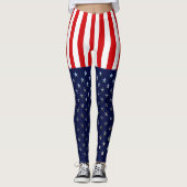 Amerikaanse patriottische sterren en strepen leggings (Voorkant)