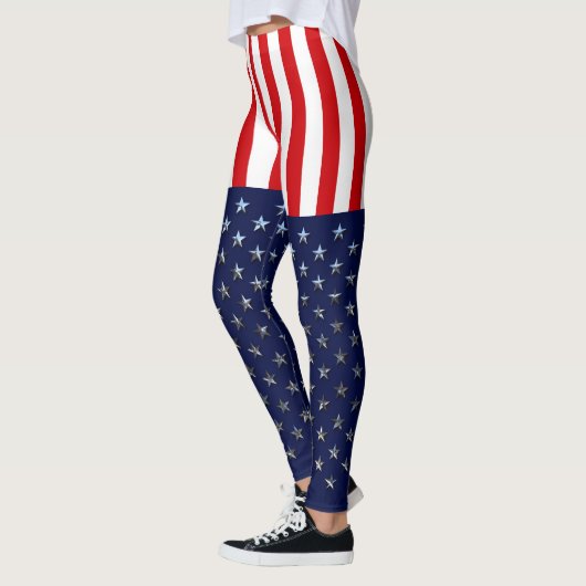 Amerikaanse patriottische sterren en strepen leggings (Links)