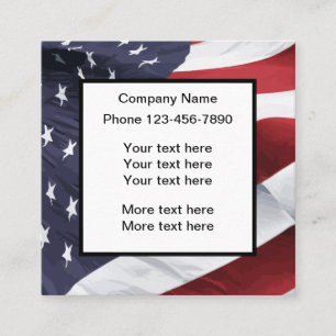 Amerikaanse Patriottische Sterren En Strepen Vierkante Visitekaartje