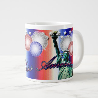 Amerikaanse patriottische sterren & Stripes Jumbo- Grote Koffiekop