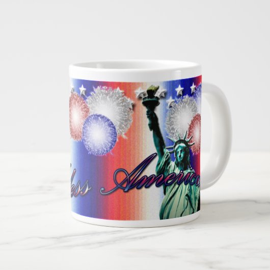 Amerikaanse patriottische sterren & Stripes Jumbo- Grote Koffiekop (Voorkant rechts)