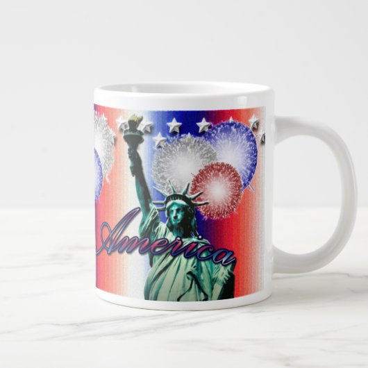 Amerikaanse patriottische sterren & Stripes Jumbo- Grote Koffiekop (Rechts)