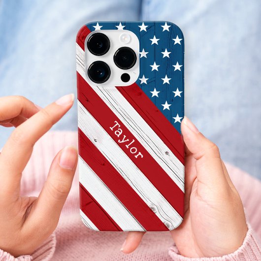 Amerikaanse patriottische sterren & Stripes Rustis Case-Mate iPhone Case