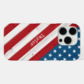 Amerikaanse patriottische sterren & Stripes Rustis Case-Mate iPhone Case (Achterkant (horizontaal))