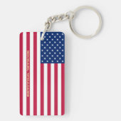 Amerikaanse Patriottische Sterren Stripes Vlag Mon Sleutelhanger (achterkant)