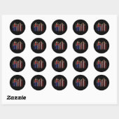 Amerikaanse Patriottische straaljagers VS Vlag 4e Ronde Sticker (Vel)