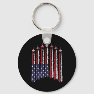 Amerikaanse Patriottische straaljagers VS Vlag Wav Sleutelhanger