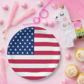 Amerikaanse patriottische strips Stars Flag Party  Papieren Bordje (Feest)