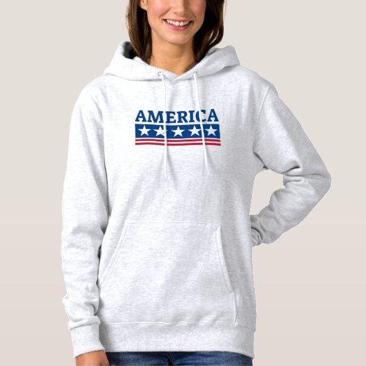 Amerikaanse Patriottische Typografie Hoodie (Voorkant)