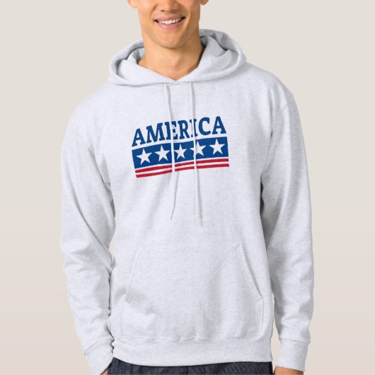 Amerikaanse Patriottische Typografie Hoodie (Voorkant)