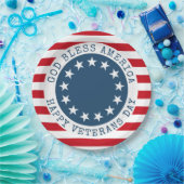 Amerikaanse patriottische veteranen papieren bordje (Feest)