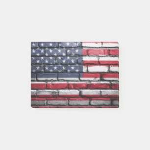 Amerikaanse patriottische vlag aan de muur post-it® notes