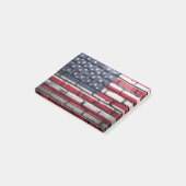 Amerikaanse patriottische vlag aan de muur post-it® notes (Schuin)
