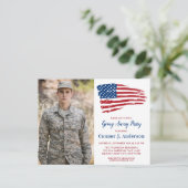 Amerikaanse patriottische vlag - Militair wegtrekk Uitnodiging Briefkaart (Staand voorkant)