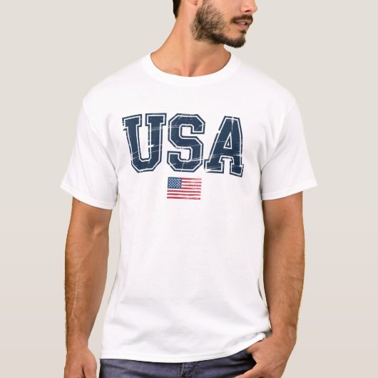 Amerikaanse patriottische vlag ontzet t-shirt (Voorkant)