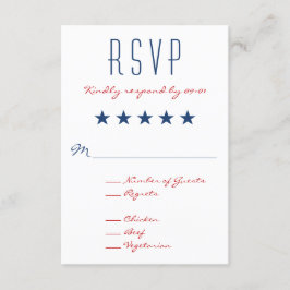 Amerikaanse patriottische vlag RSVP 2 Kaartje