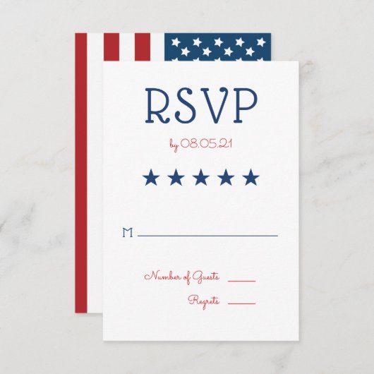 Amerikaanse patriottische vlag RSVP 3 (Voorkant / Achterkant)