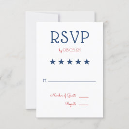 Amerikaanse patriottische vlag RSVP 3 Kaartje