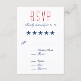 Amerikaanse patriottische vlag RSVP Kaartje