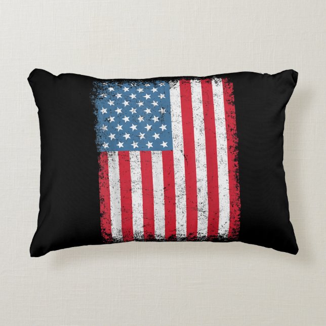 Amerikaanse patriottische vlag voor Kinder mannenj Accent Kussen (Voorkant)