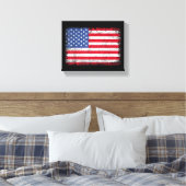 Amerikaanse patriottische vlag voor Kinder mannenj Canvas Afdruk (Insitu (Slaapkamer))
