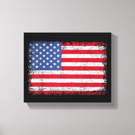 Amerikaanse patriottische vlag voor Kinder mannenj Canvas Afdruk (Voorkant)